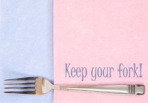 Fork with caption "Keep your fork!"