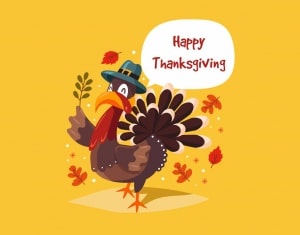 Turkey saying Happy Thanksgiving