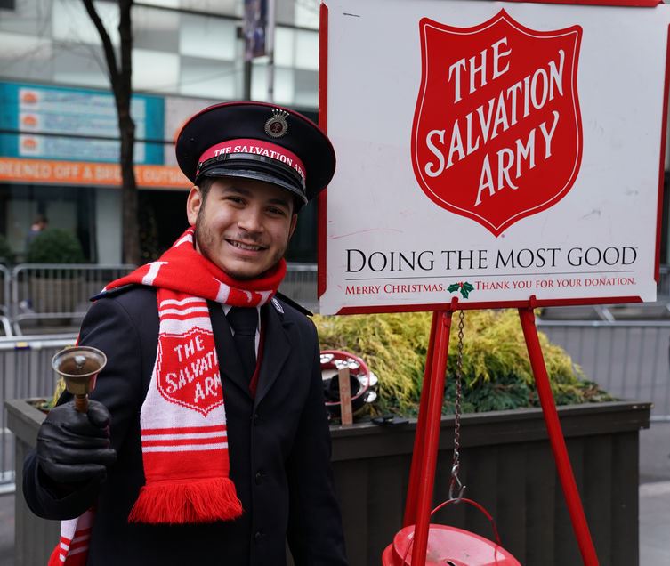 Man ringing bells for salvation army