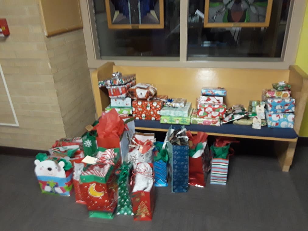 presents donated to families in need