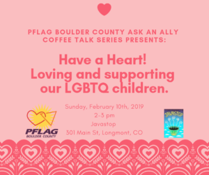 PFLAG Boulder county ask an ally coffee talk