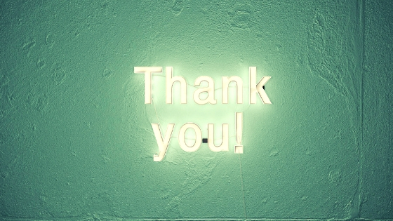 "Thank you" in lights