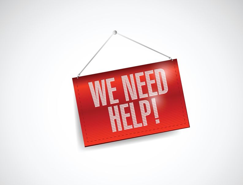 we need help banner illustration design over a white background